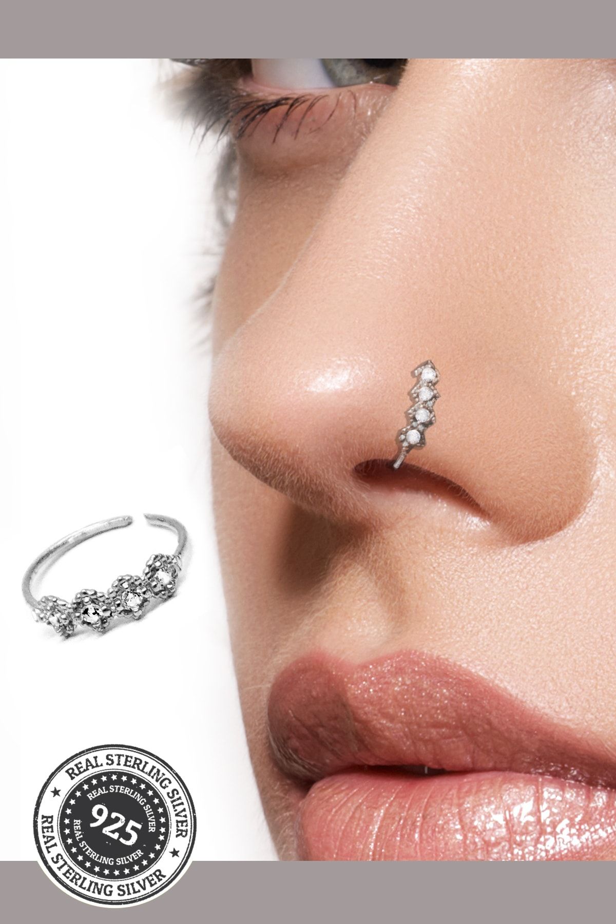 925 sterling top silver nose ring