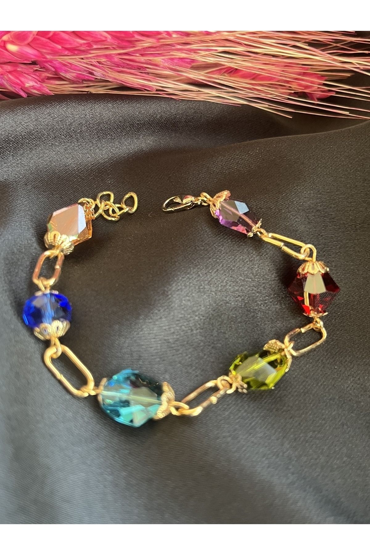 COCOSH TAKI Design multiple bracelet with multi colored stones