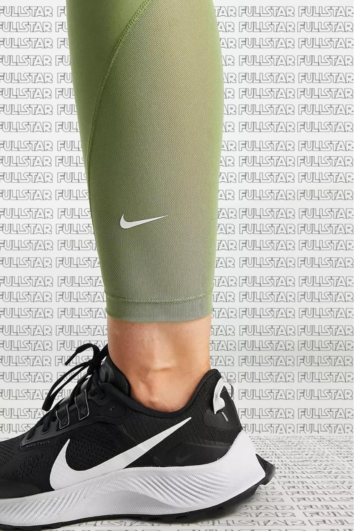 Nike One Dri Fit Mid Rise Leggings 7/8 Green Leggings with 2 Pockets -  Trendyol