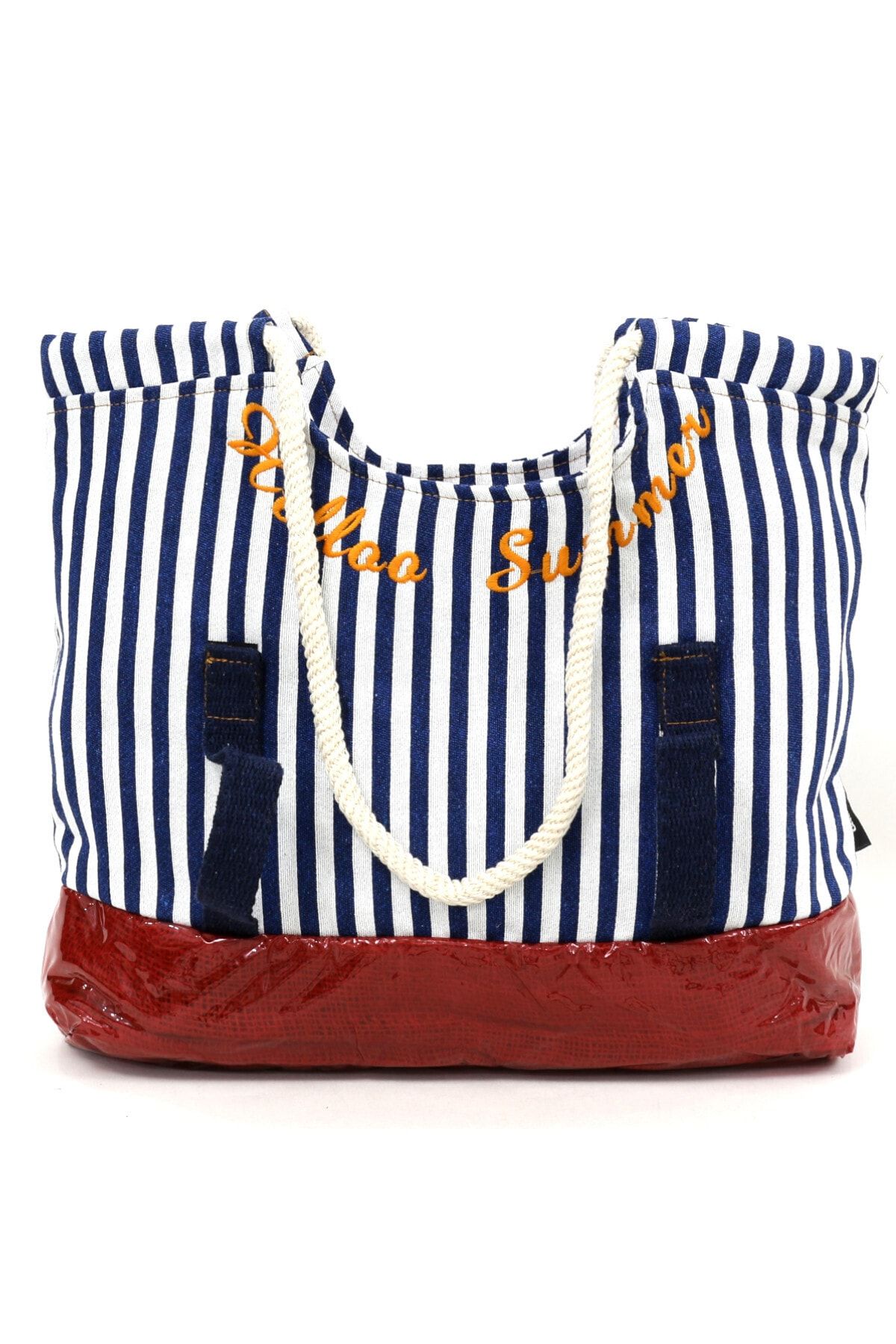 Old Cotton 8205 Aborda Beach Bag Casual Vintage Navy Blue Trendyol