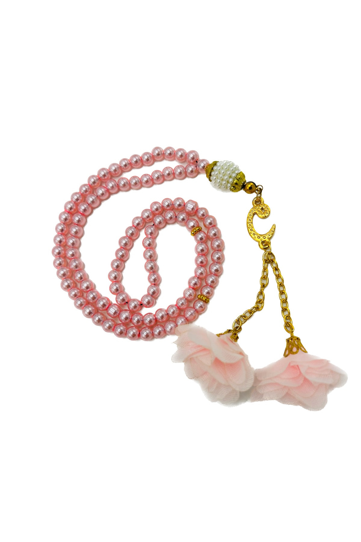 تسبیح دعای مروارید شیشه ای 99 با 10 گل رز (مولد-ختنه-حج عمره)