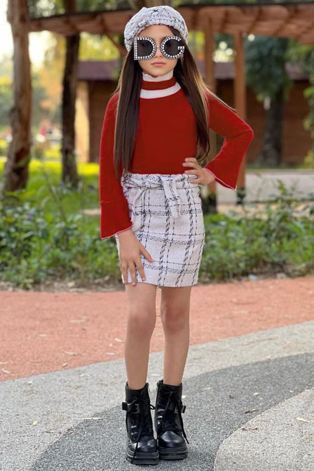 Brown plaid sales skirt in spanish