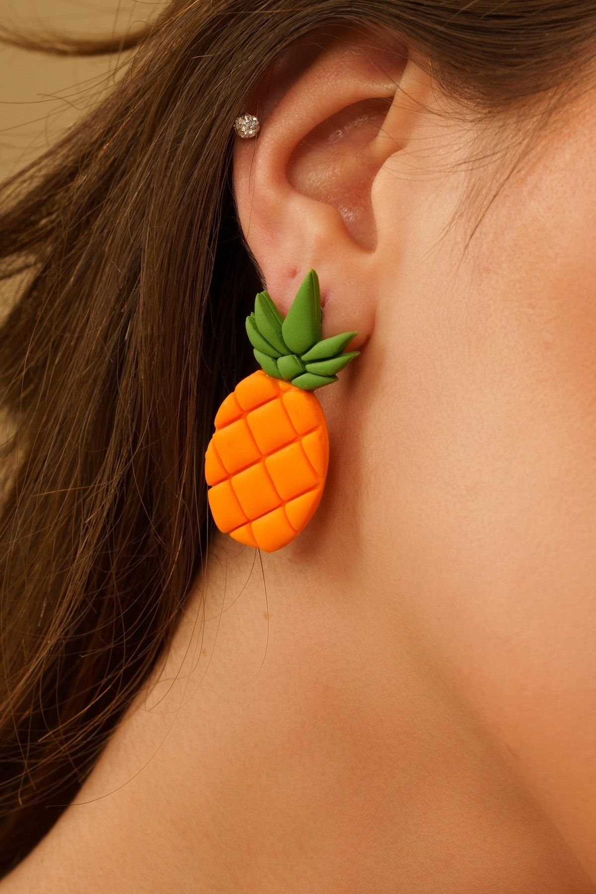 Pineapple sales clay earrings
