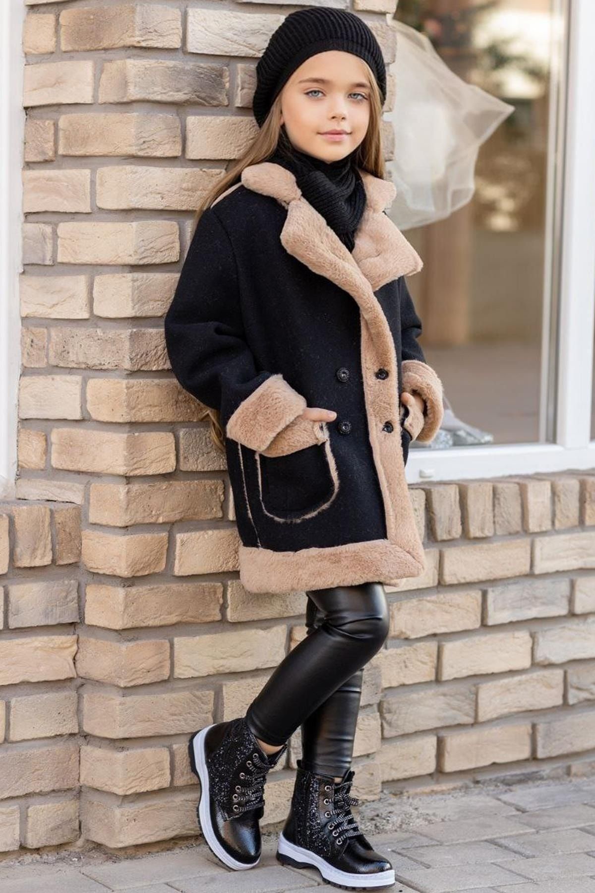 Girls shearling cheap coat