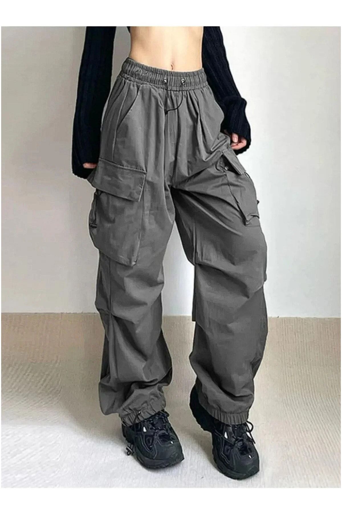 Gofeel Y2K Style Extremely Loose Fit Tactical Baggy Trousers with