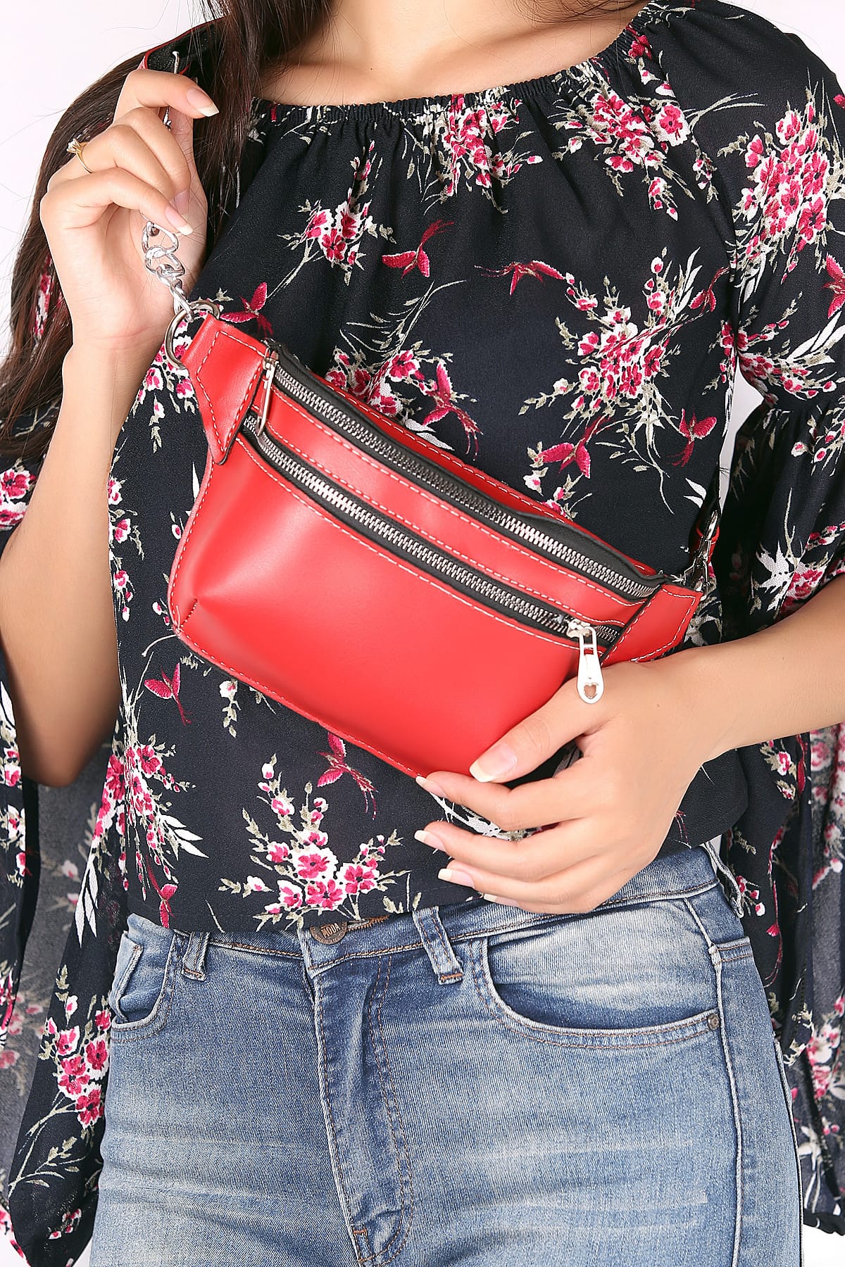 WMİLANO Kırmızı Cilt Kadın Bel Çantası C094-18