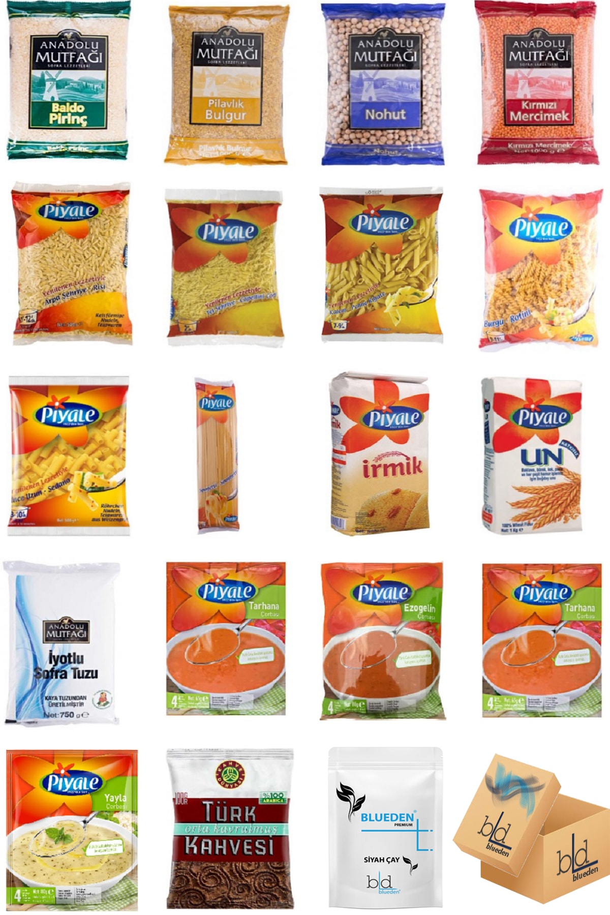 Ramazan Paketi Ramazan Kumanya Yardım Erzak Kolisi 19 Parça 4 Nolu Paket - Blueden