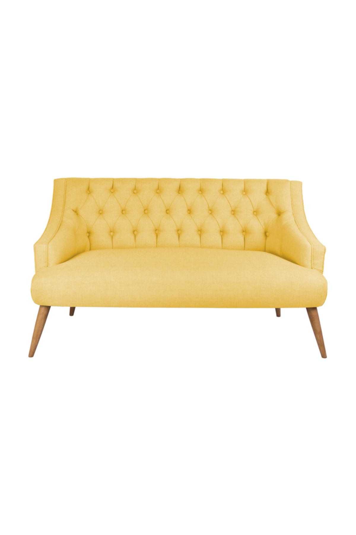 Ze10 Design Lamont Loveseat İkili Kanepe Sarı