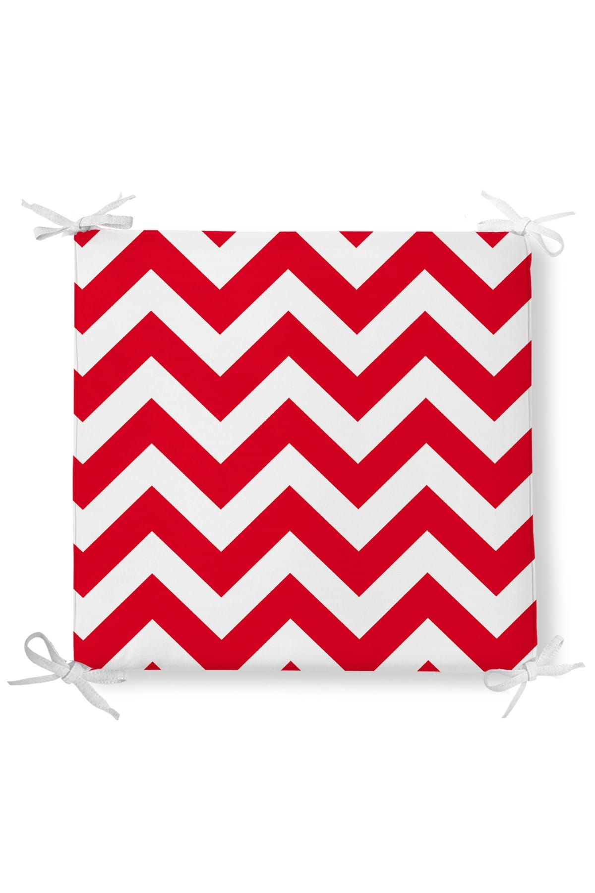 Realhomes Zigzag Resimli Dekorati Kare Sandalye Minderi 40x40cm ermuarlı