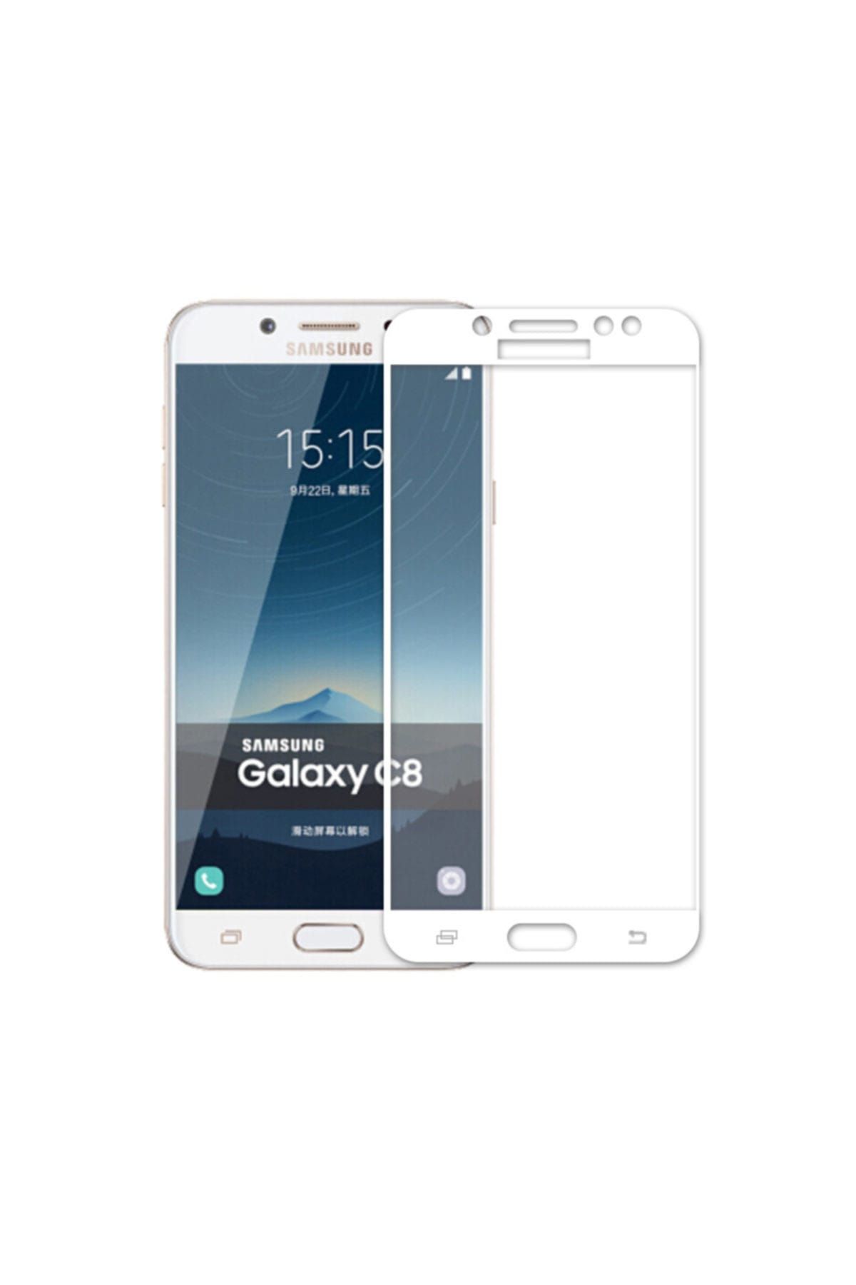 BCA Samsung Galaxy C8 3D Uyumlu Komple Kapatan Kırılmaz Ekran Koruyucu Cam
