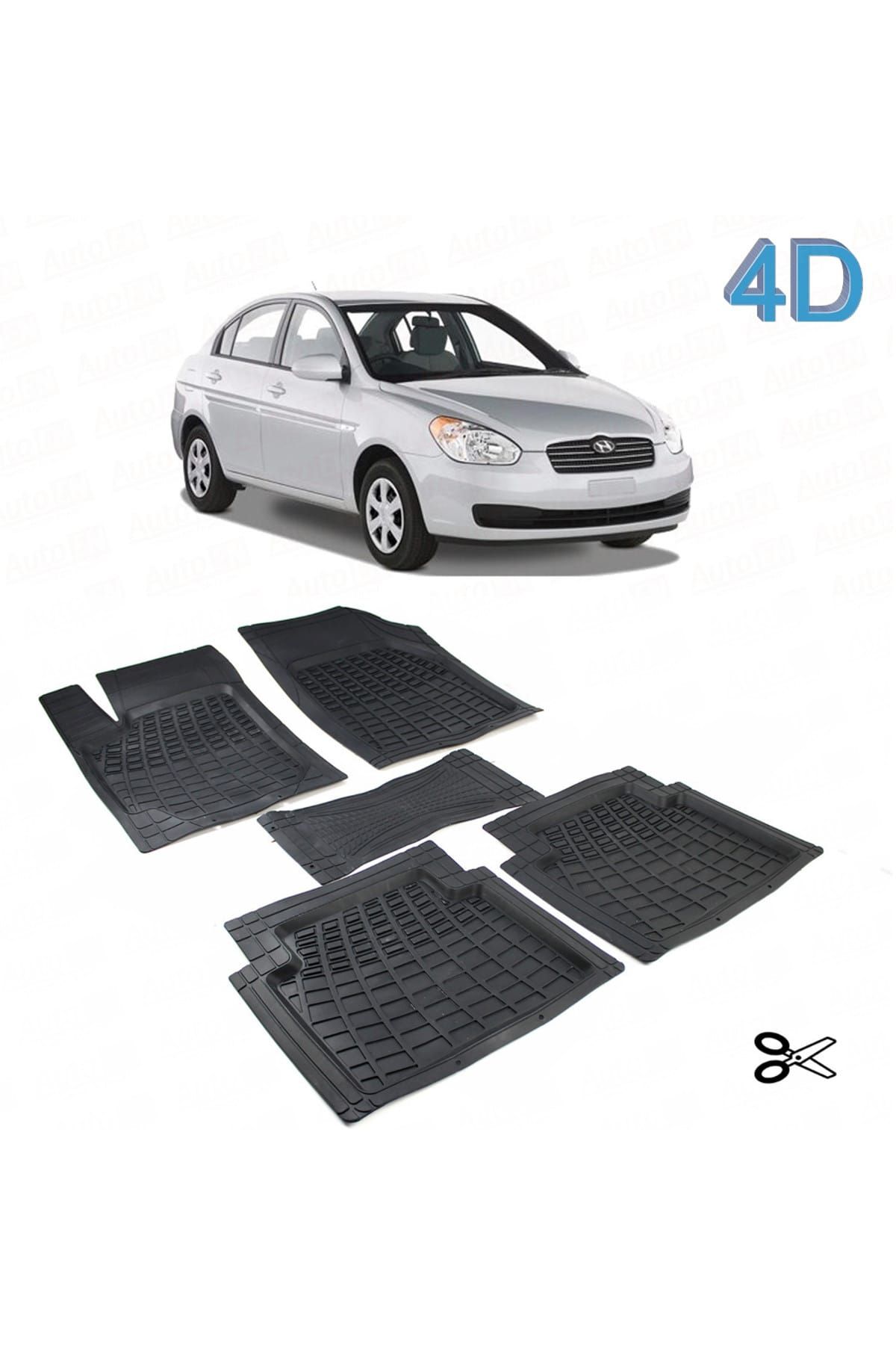 AutoEN Hyundai Accent ERA Kesimli 4D Havuzlu Paspas Seti Siyah