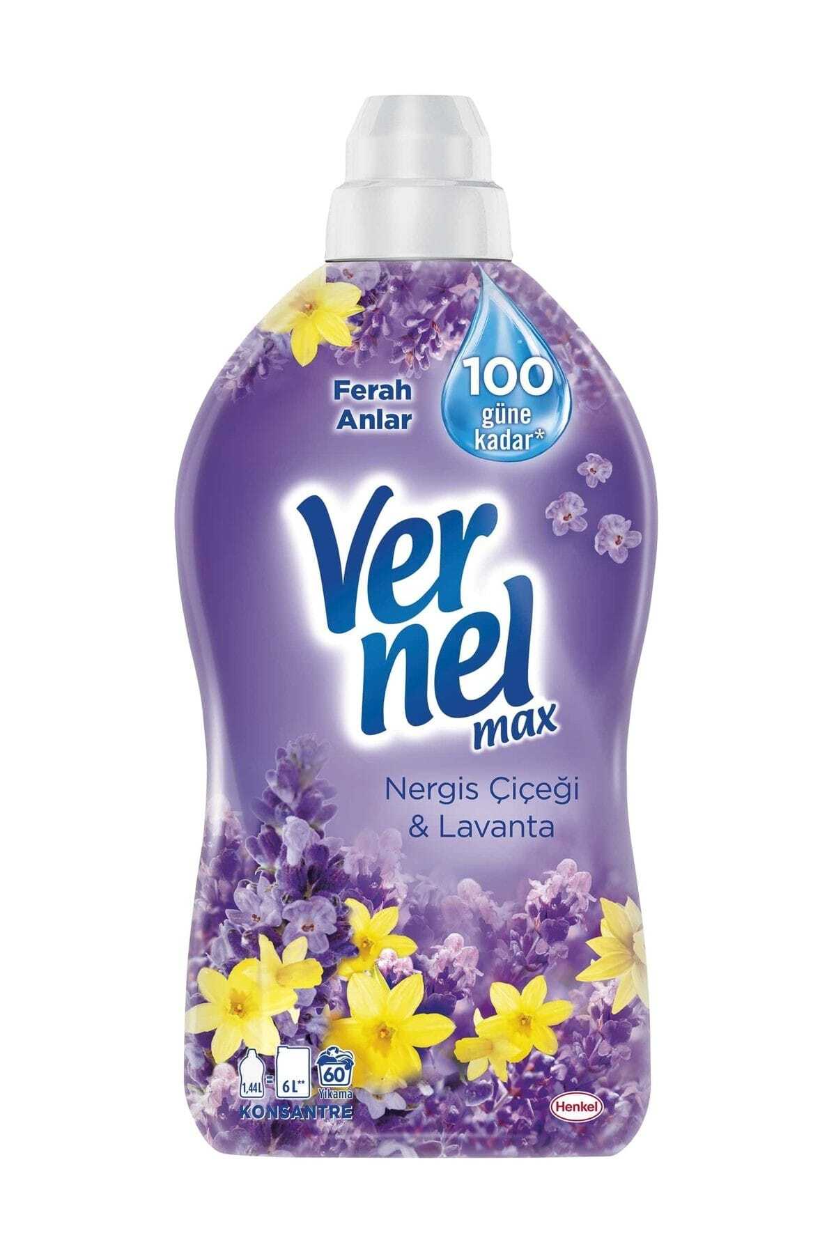 Vernel Çamaşır Yumuşatıcısı Max Nergiz Çiçeği & ltavanta 60 Yıkama 1,44 lt