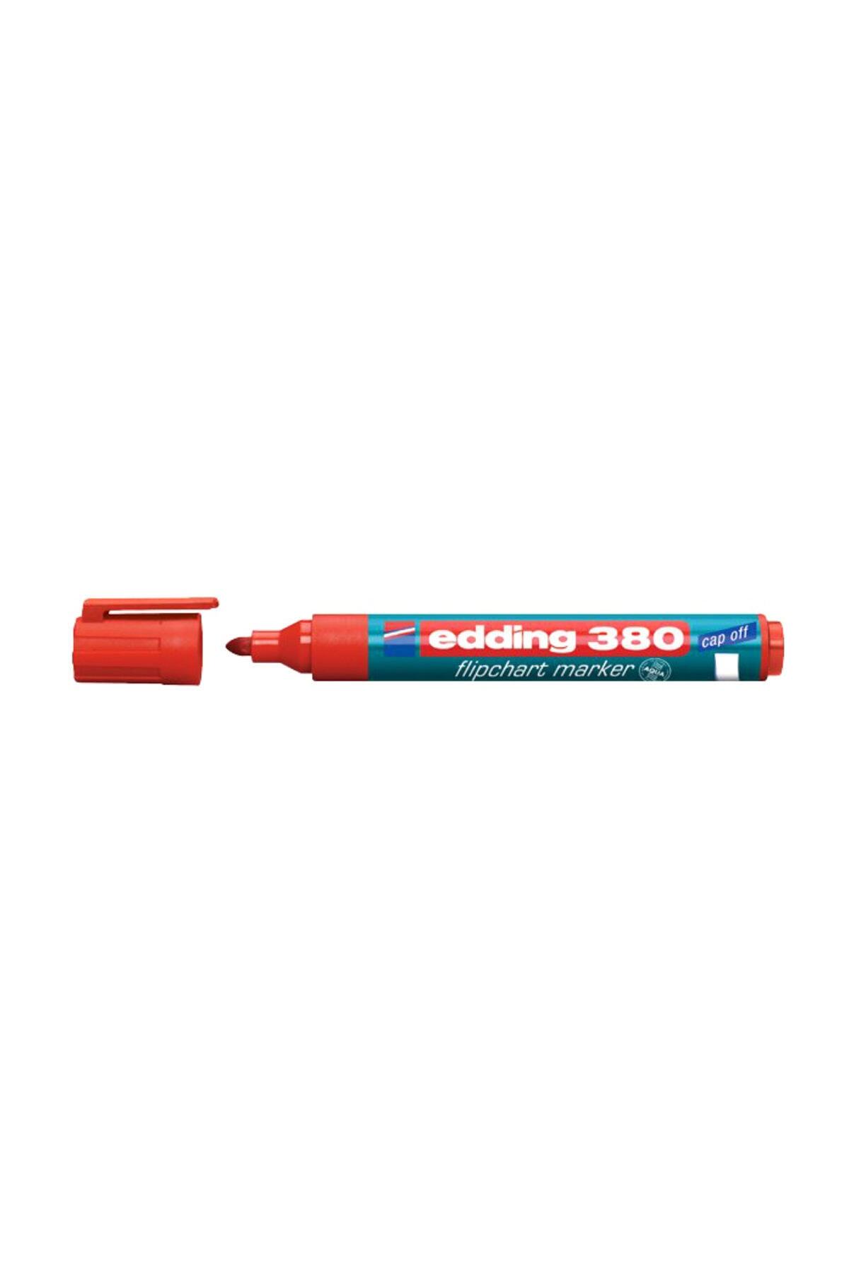 Edding 380 Markör Flipchart Kalemi Capoff Yuvarlak Uçlu Kırmızı (10 Lu Kutu)