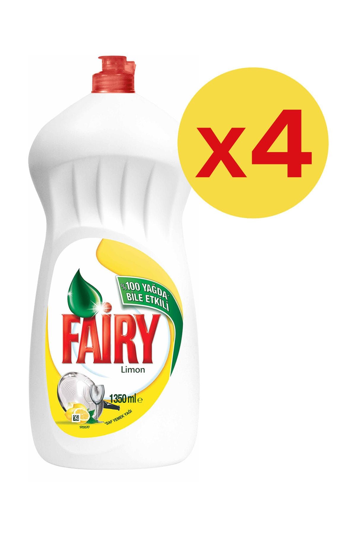 Fairy Sıvı Bulaşık Deterjanı Limon Avantaj Paketi 4 X 1350 Ml
