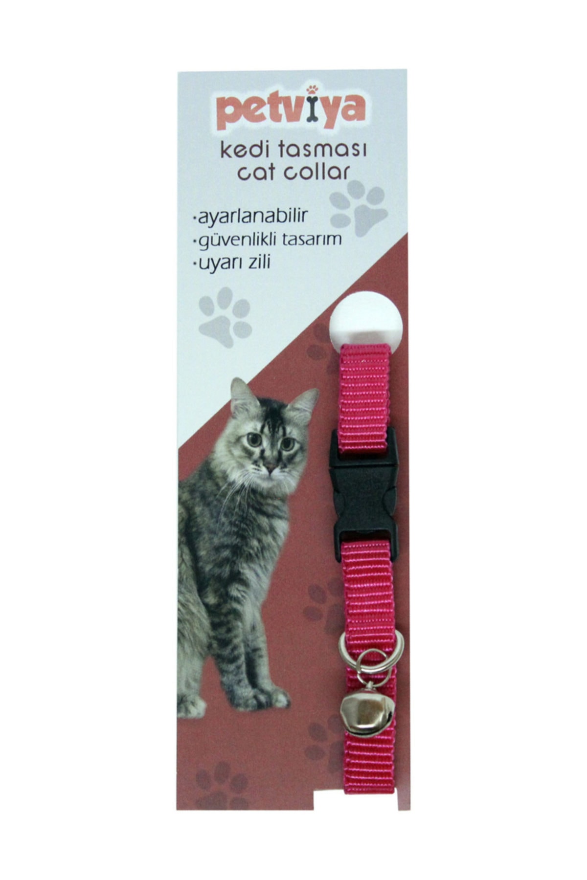 petviya Ayarlanabilir Zilli Kedi Boyun Tasması Pembe