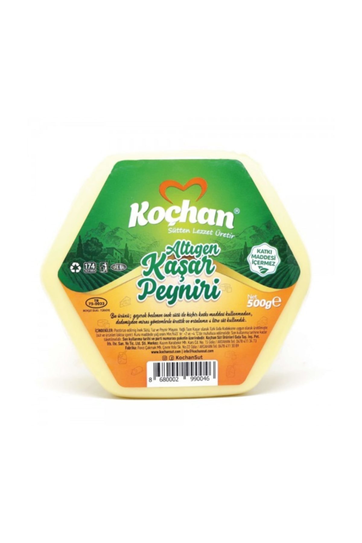 KOÇHAN Altıgen Kaşar Peyniri (500 Gr.)