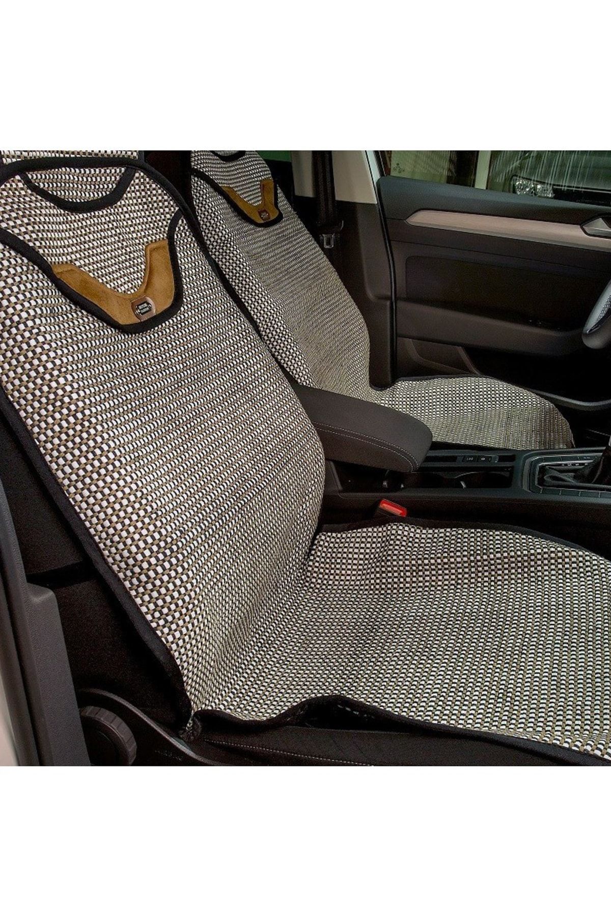 Space Lada Tüm Modellerine Uyumlu Senturk Auto Kilim Minder 2 li Set Ön Koltuklara Füme Bej