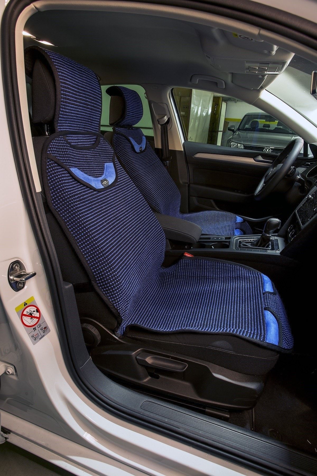 Space Volkswagen Tüm Modellerine Uyumlu Senturk Auto Kilim Minder 2 li Set Ön Koltuklara Siyah Mavi