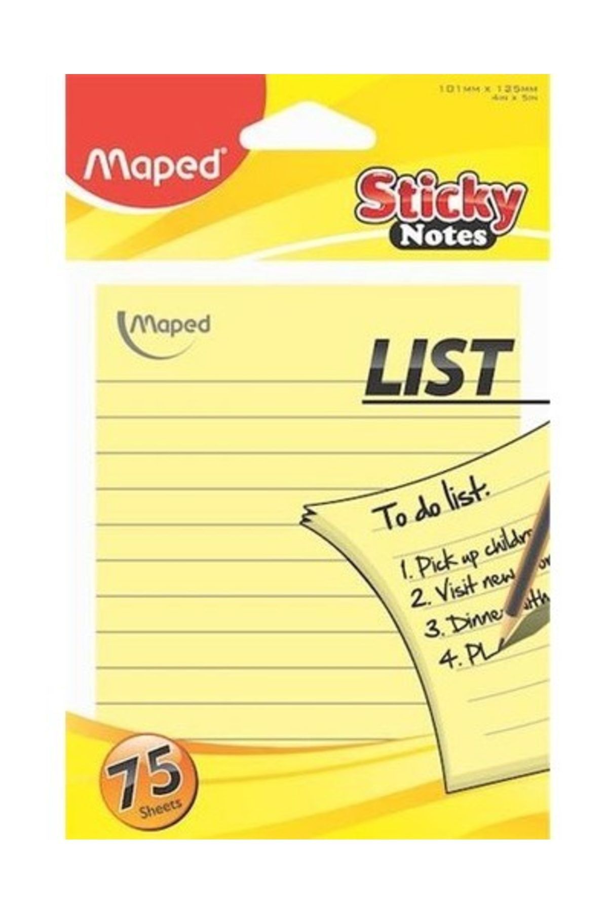 Maped 771110 Sticky Notes 101 X 125 mm Çizgili Liste - 75 Syf