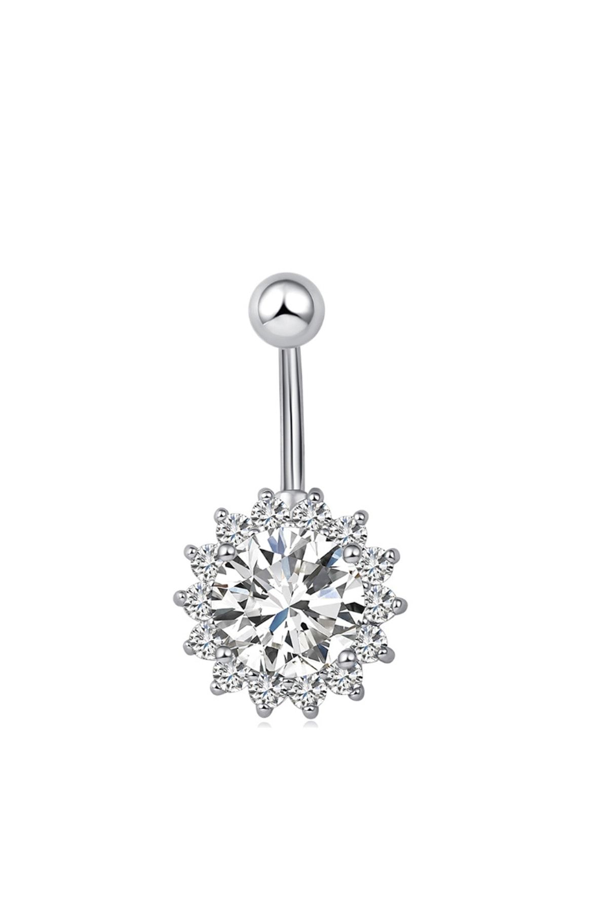 Chavin Kadın Komple Taşlı Çiçek Göbek Piercing ehy-dt75by