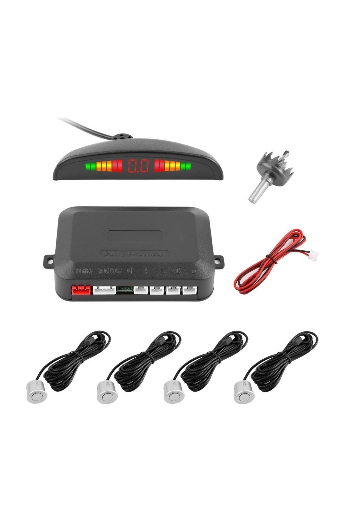 AutoEN Toyota Corolla Uyumlu Park Sensörü Dijital LED Ekranlı Gri Sensör Ses İkazlı (1999 2001)