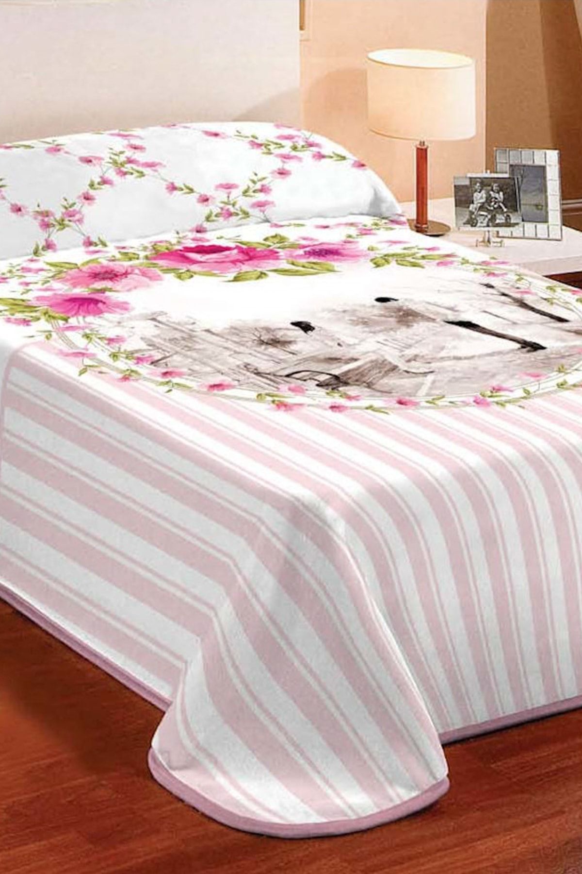 Merinos Fashion Çift Kişilik Vizon Battaniye-Sofya Pembe