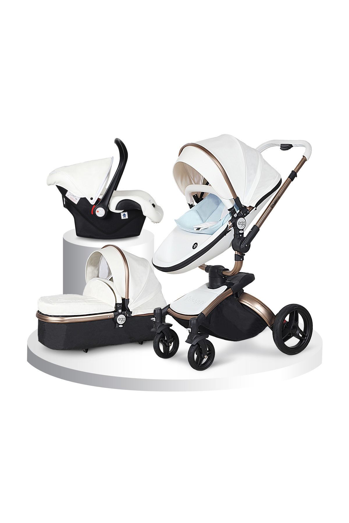 huggy egg 6 in 1 travel sistem bebek arabasi 342 beyaz mavi fiyati yorumlari trendyol