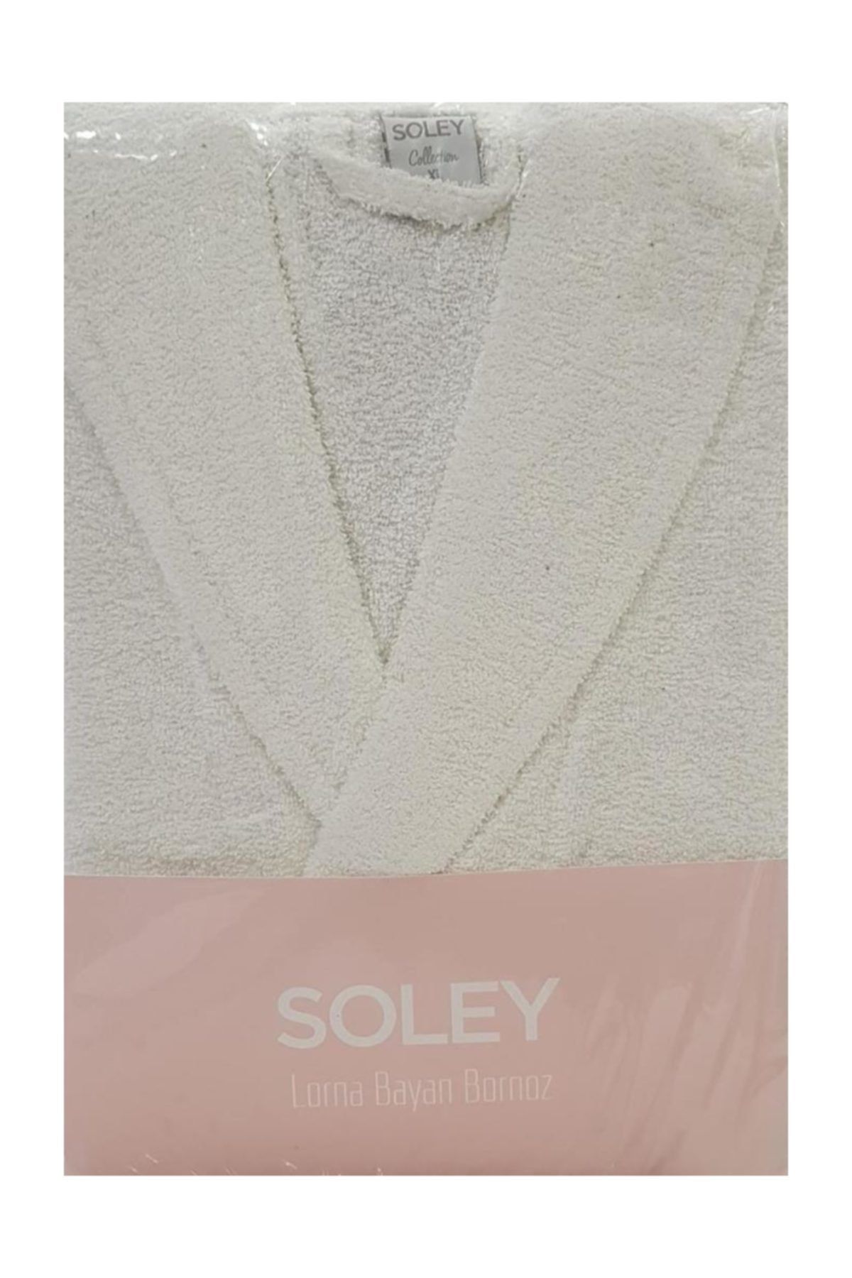 Soley Tek Bornoz Bayan Ekru Xl