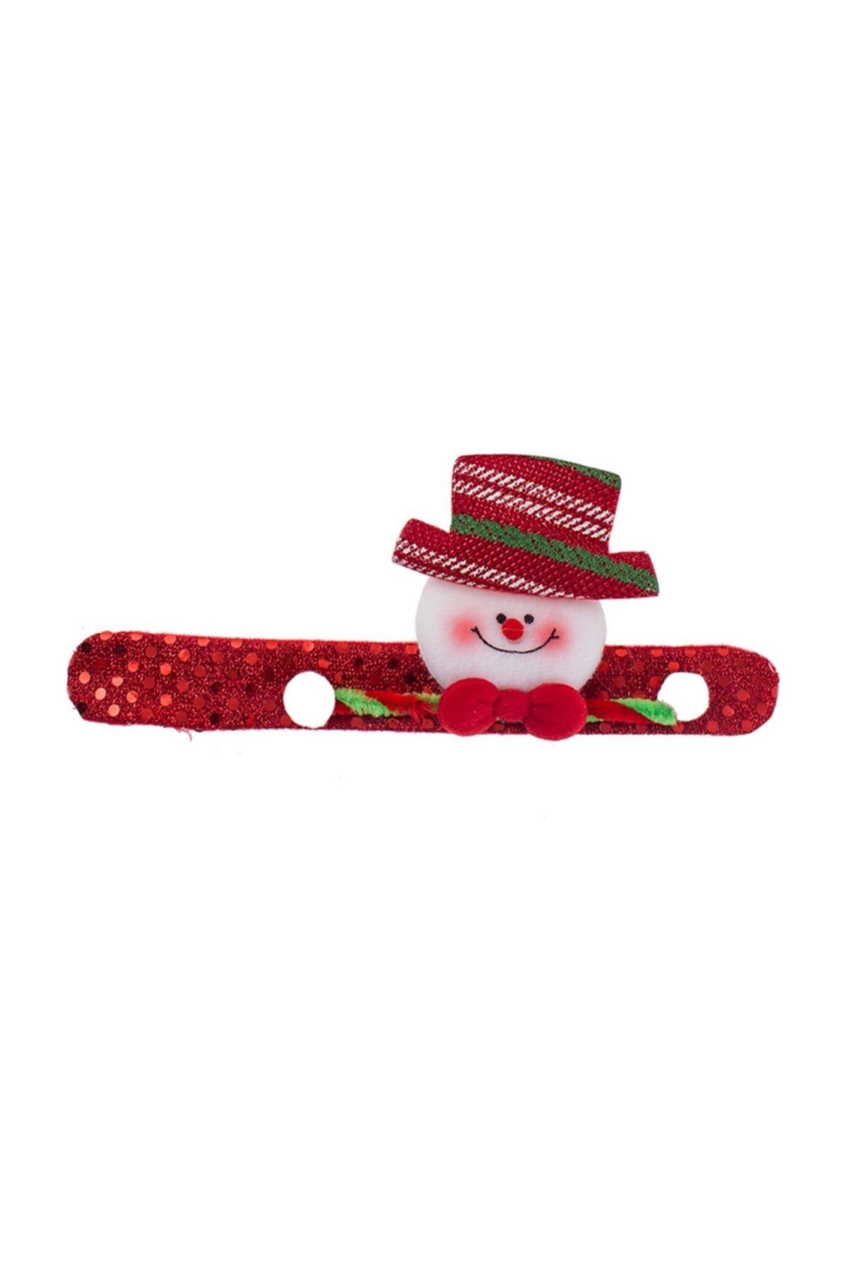 Kullan At Market Şapkalı Kardan Adam Pullu Bileklik Yılbaşı Hediyesi 1 Adet 21x10 cm
