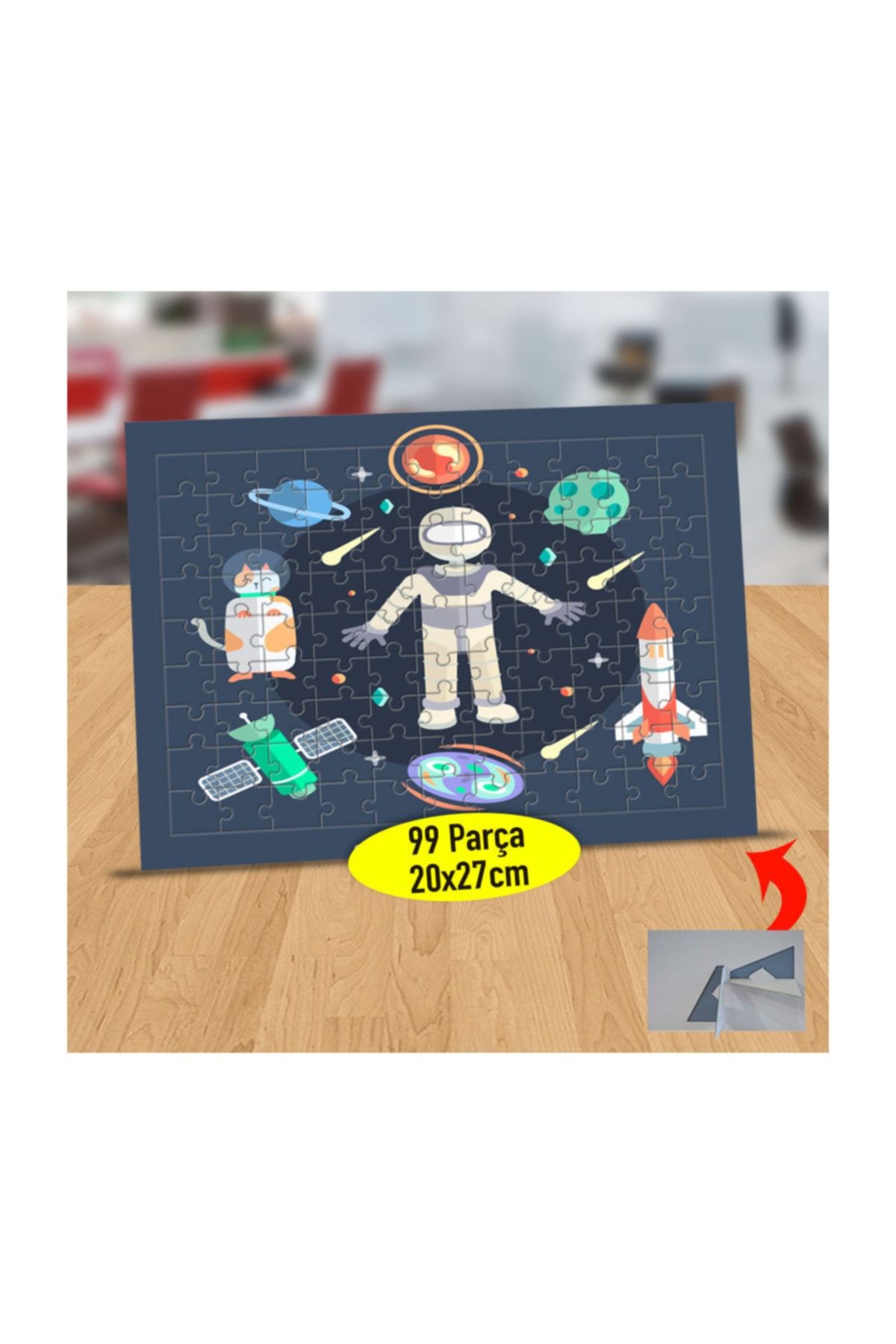 Asilmeydan Gezegen Uydu Arasında Astronot 99 Parça Puzzle Yapboz Tablo-4049