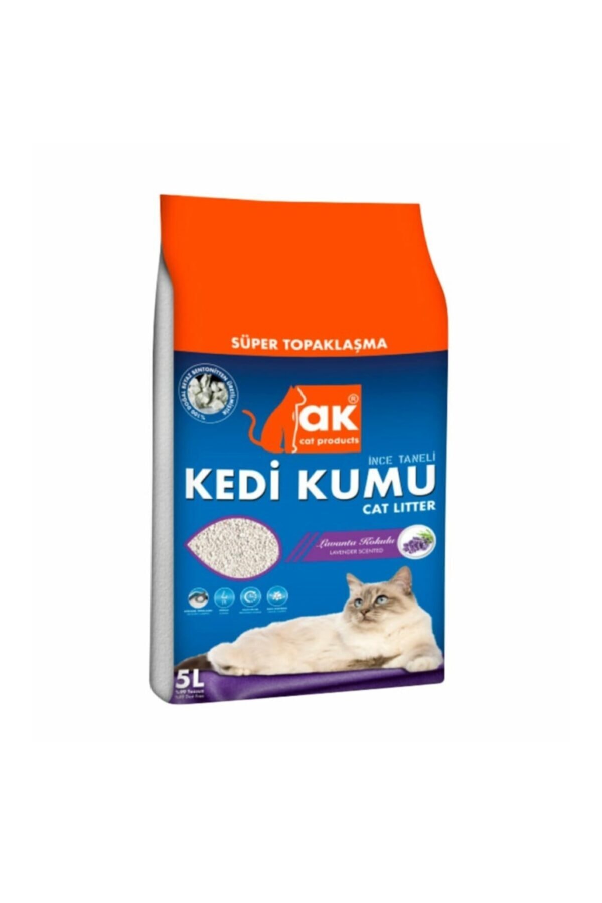 Akkum Lavanta Kokulu Ince Taneli Kedi Kumu 5 L.