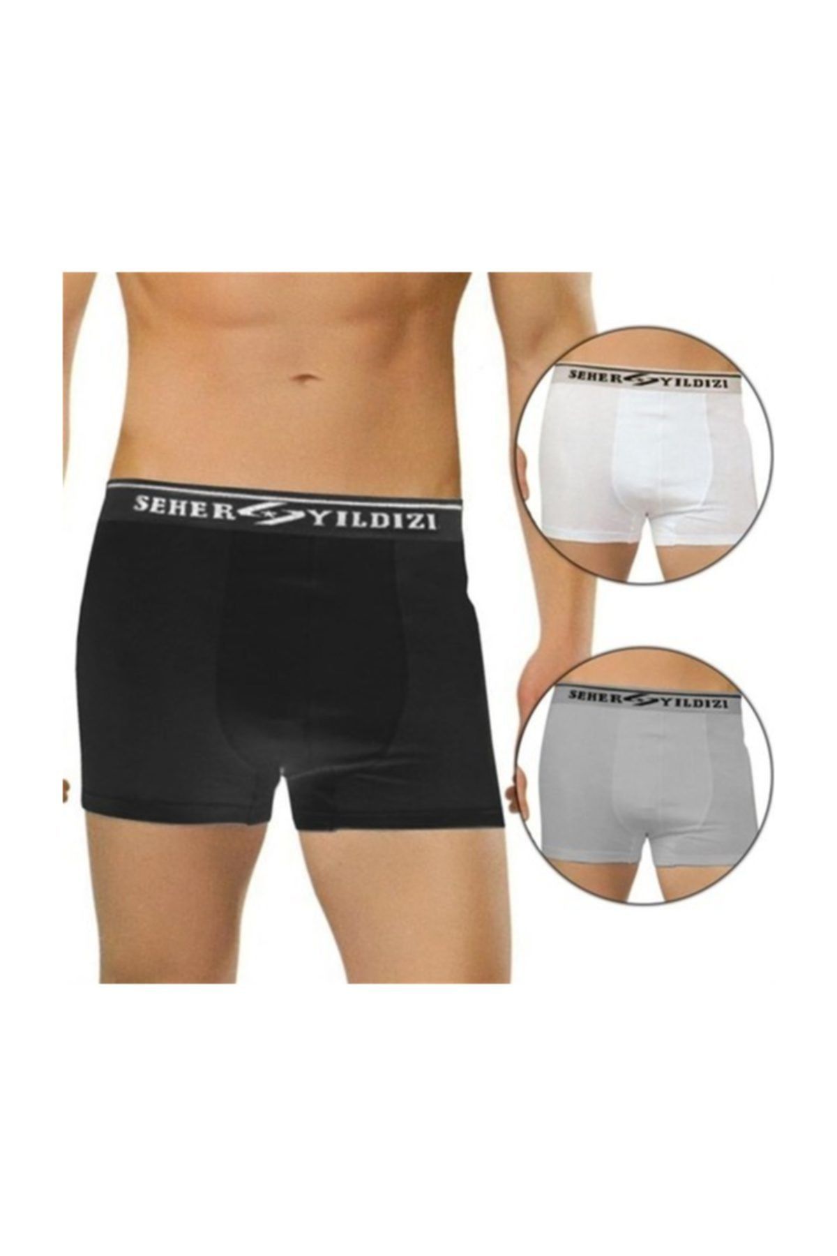 Seher Yıldızı Seher Erkek Likralı Boxer 6 Lı Paket