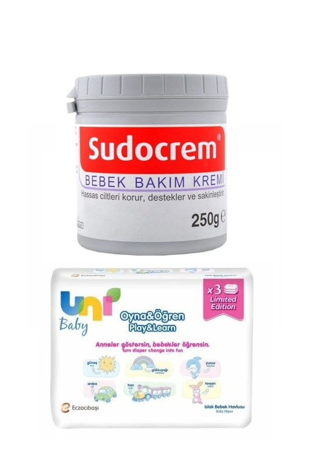 Uni Baby Oyna Öğren Mendil Seti 3 Lü+hassas Ciltlere Özel Krem 250 Gr