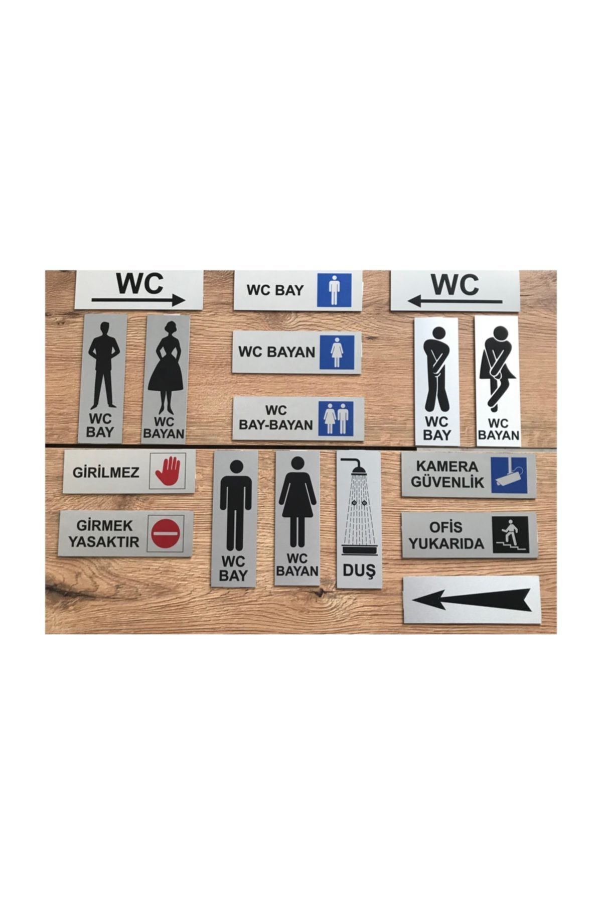 SEDizayn Wc Yazı Kapı Ve Duvar Yönlendirme Levhası  Alüminyum 10 cm X 10 cm