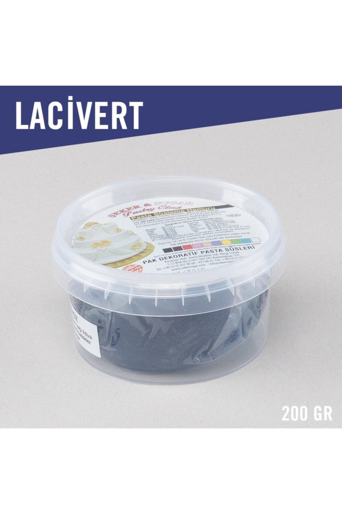ŞEKER & SUGAR Şeker Sugar Lacivert Renk Şeker Hamuru - 200 Gram