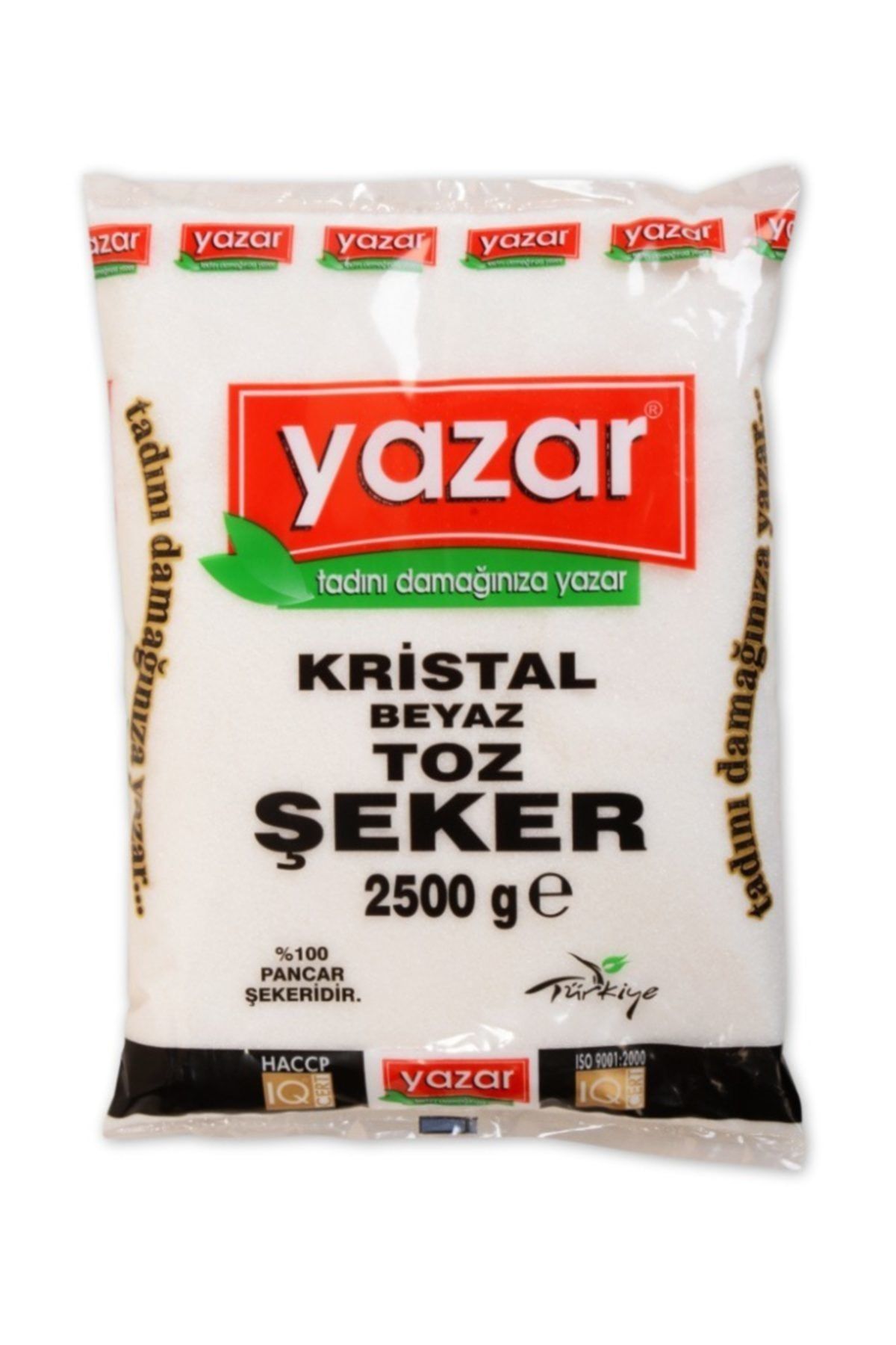 YAZAR Toz Şeker Krıstal 2500gr*10pkt=1kolı