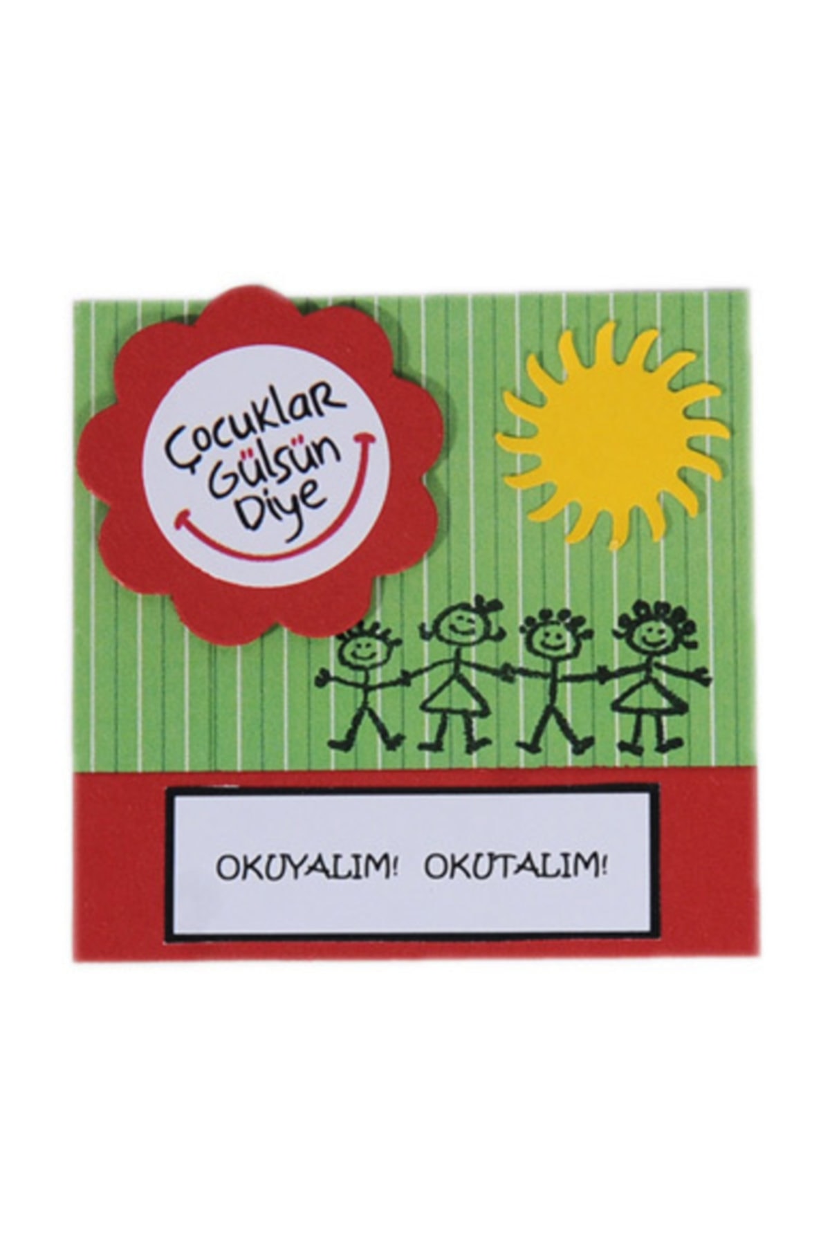 Çocuklar Gülsün Diye Kare Magnet