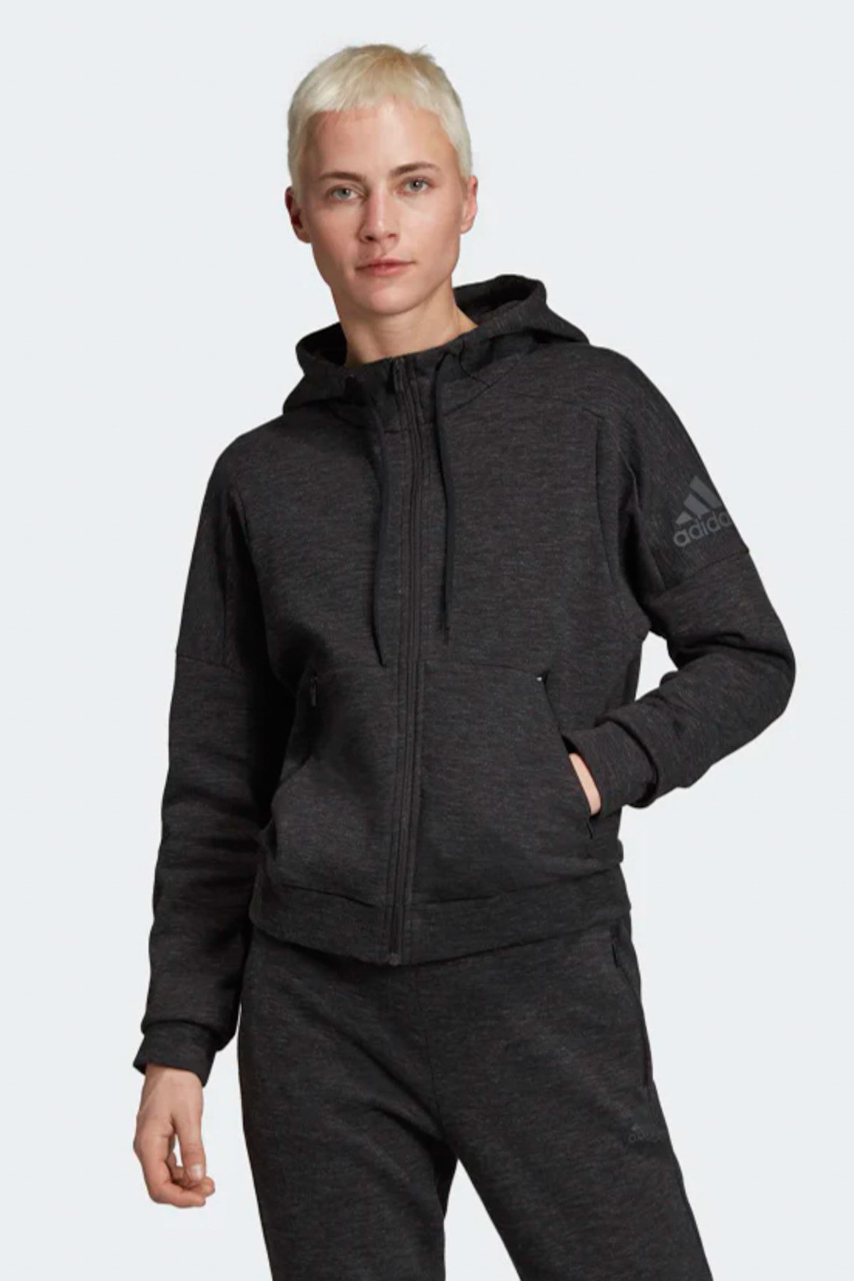 adidas Kadın Günlük Kapşonlu Eşofman Üstü Fı4089 W Id Melang Hd