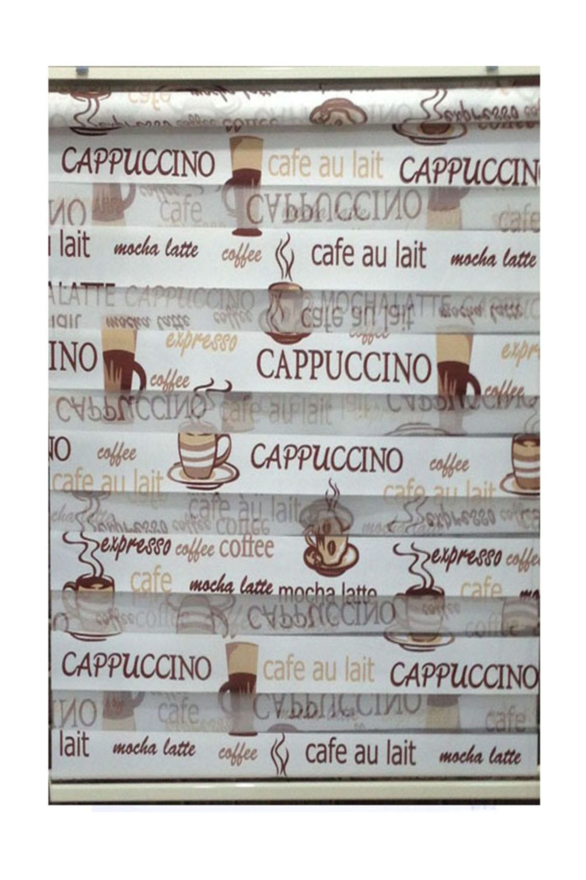 ZebraEvim Kahve Cappucino Desenli Zebra Stor Perde
