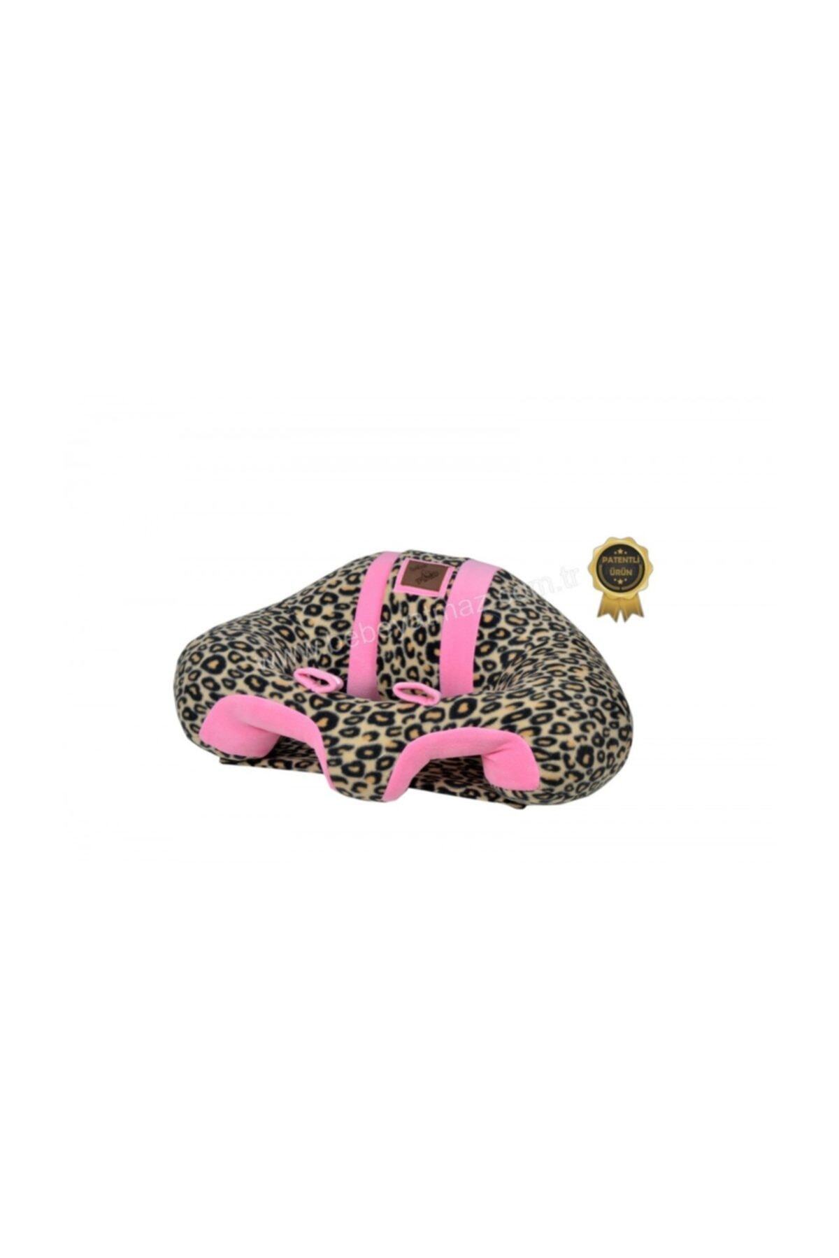 BEBEYATMAZ Bebek Oturma Destek Minderi Bebek Koltuğu Leopar Pembe