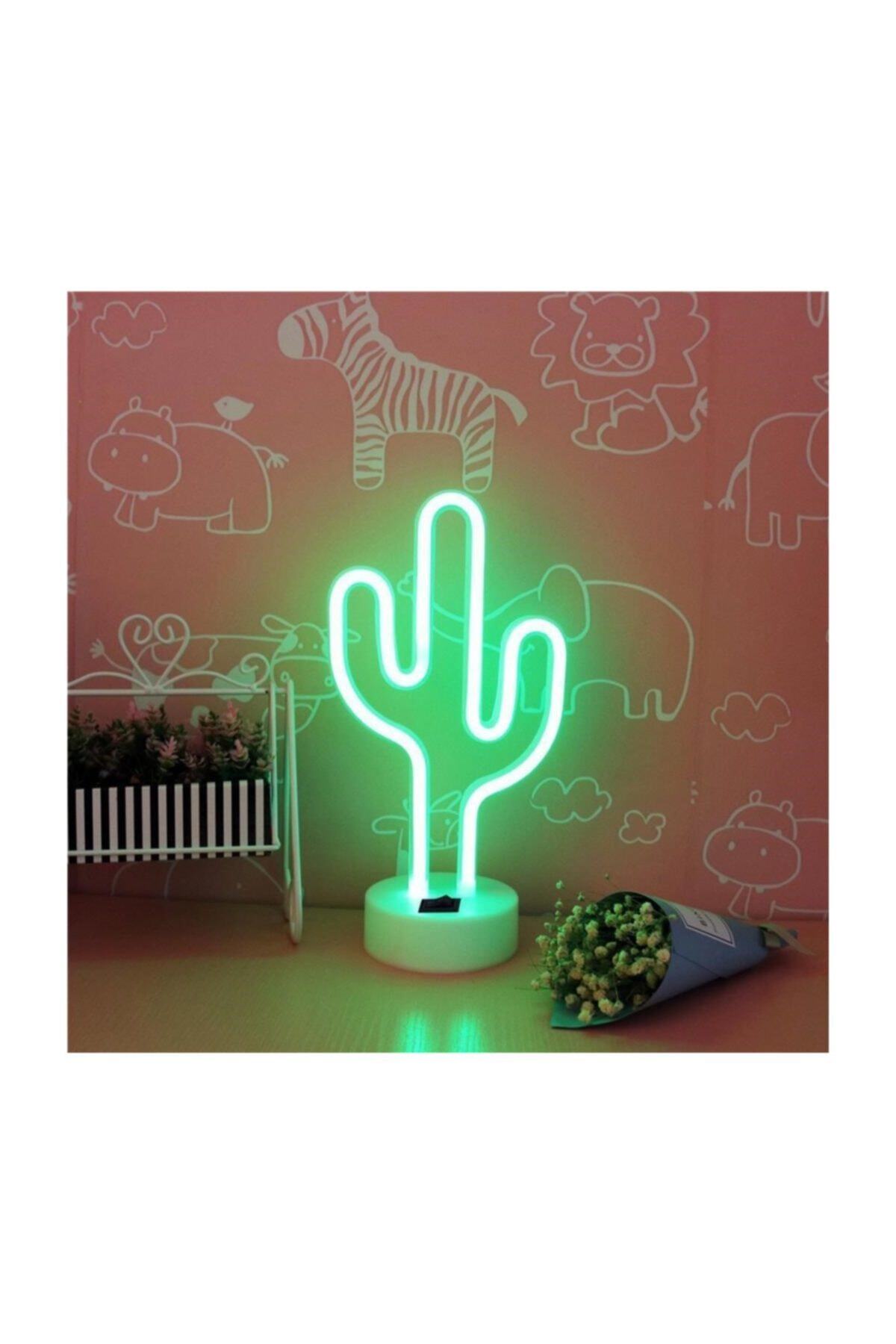 En Yakın AVM Kaktüs Dekoratif Neon Led  Masa Ve Duvar Lambası