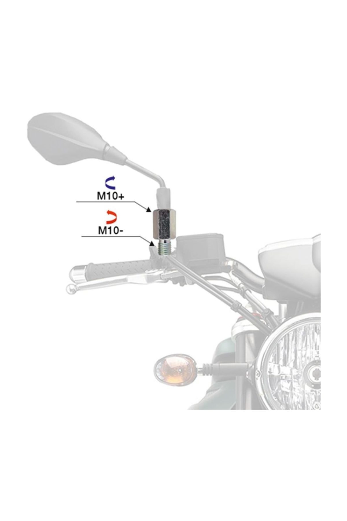 Moto Master Ayna Adaptörü Krom +10 -10
