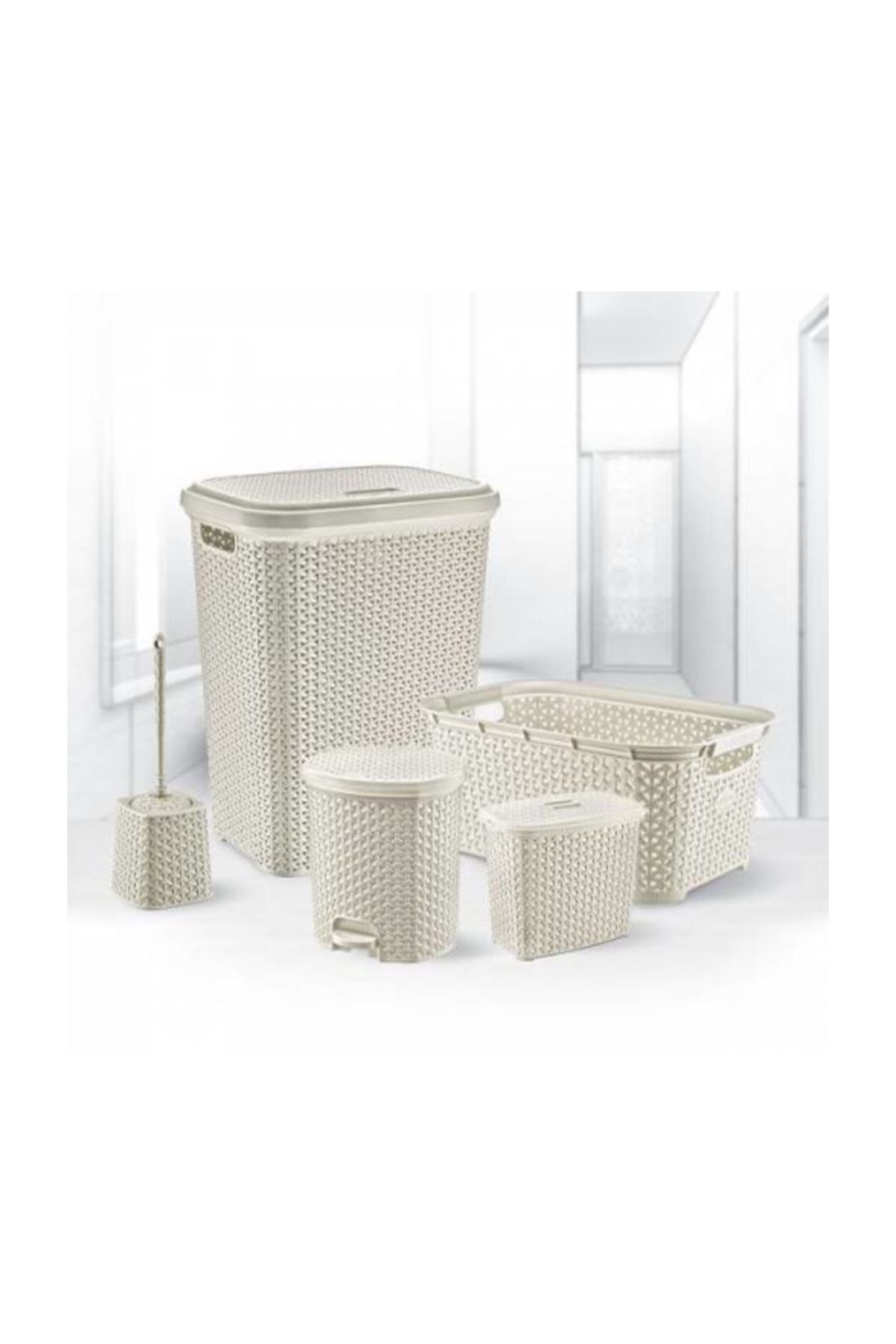 HOBBY LİFE 5 Lı Rattan Banyo Çeyiz Seti