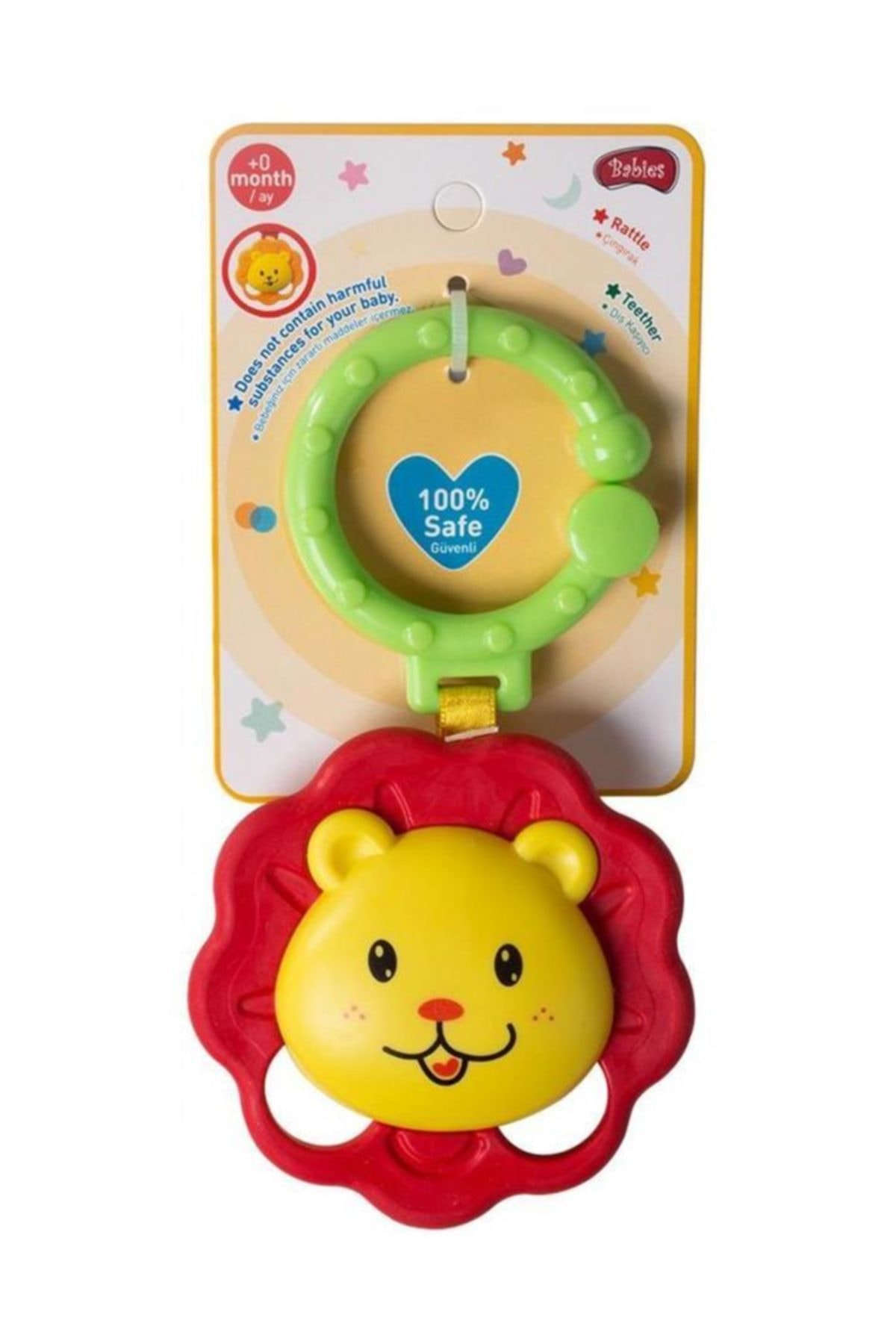Babies Diş Kaşıyıcı Çıngırak - Puset Oyuncağı Aslan
