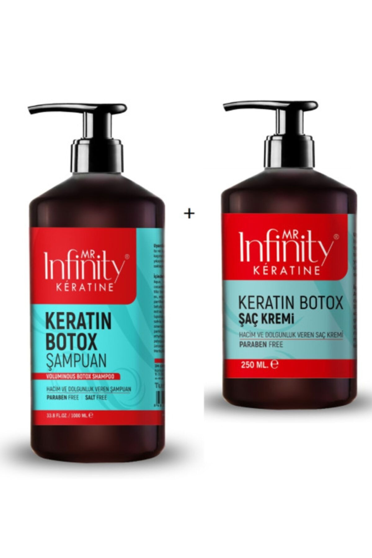 mr infinity Infinity Exp Keratin Onarıcı -Saç Botox Hair Botox 250 ml + Keratin Şampuan 1000 ml