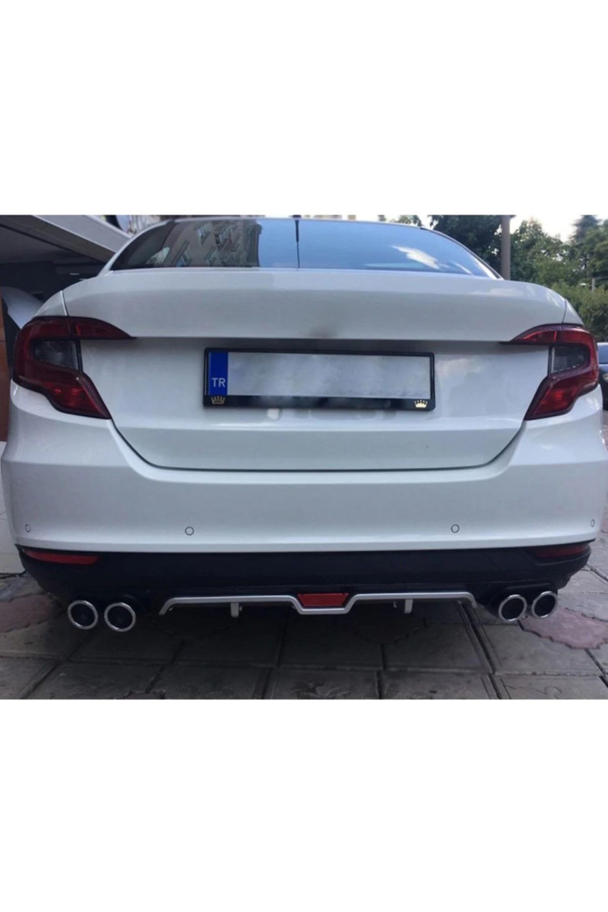 Oto Axs Fiat Egea Krom Çift Egzoz Görünümlü Difüzör 2015 Ve Sonrası