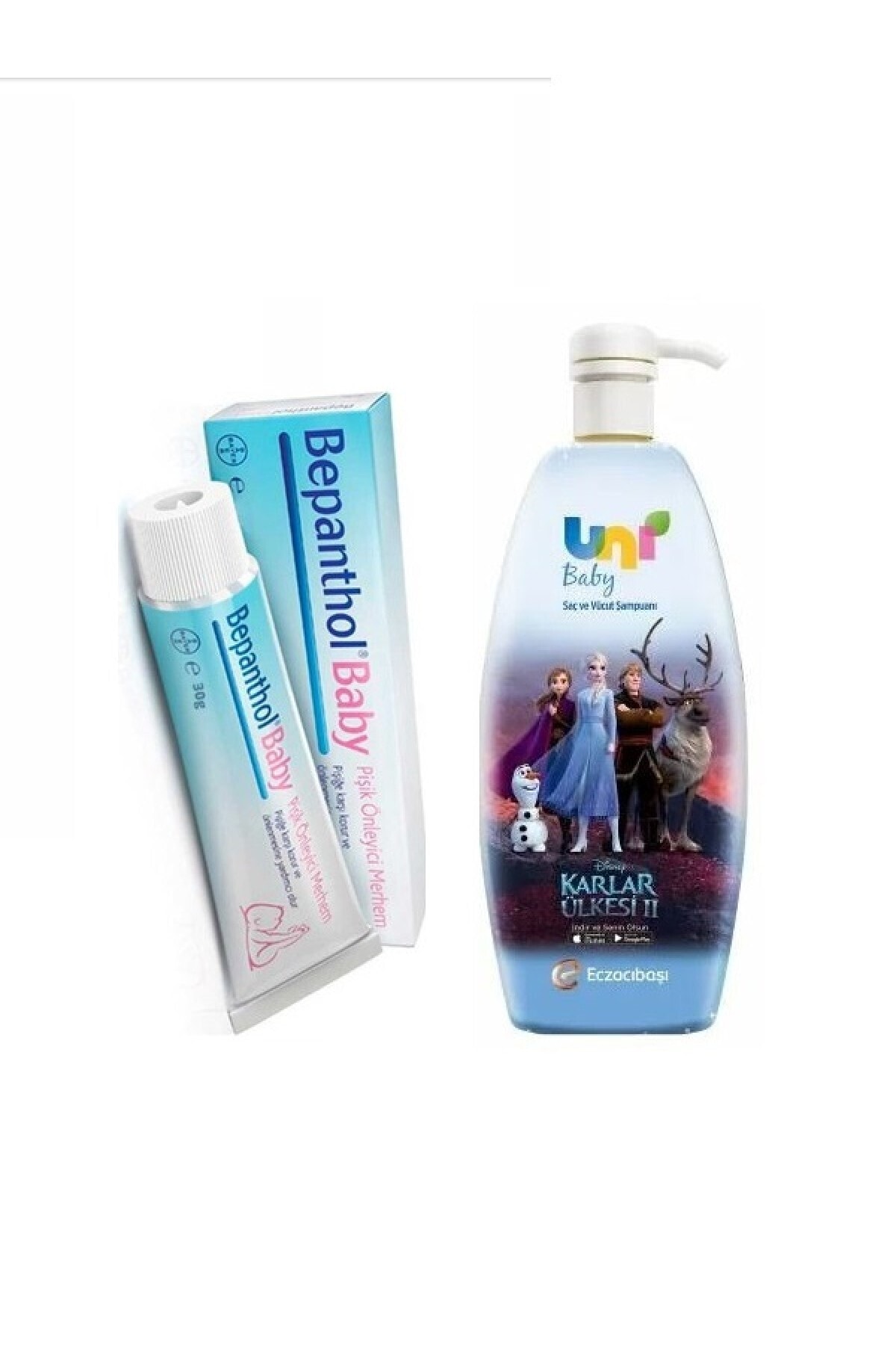 Uni Baby Karlar Ülkesi Frozen Şampuan 700 ml ve Pişik Kremi 30 gr