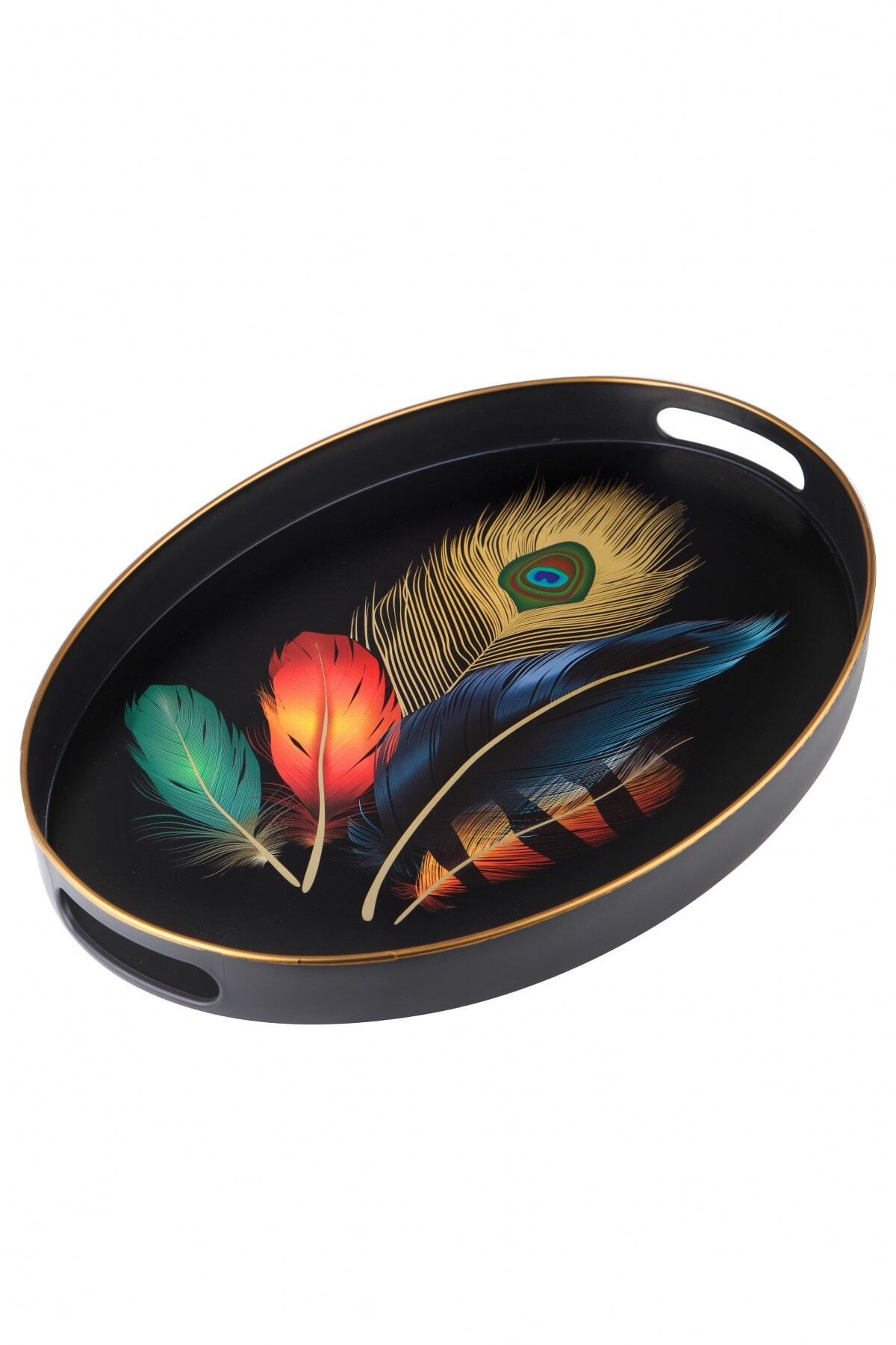 Queen’s Kitchen Yaldızlı Lüx Oval Büyük Tepsi