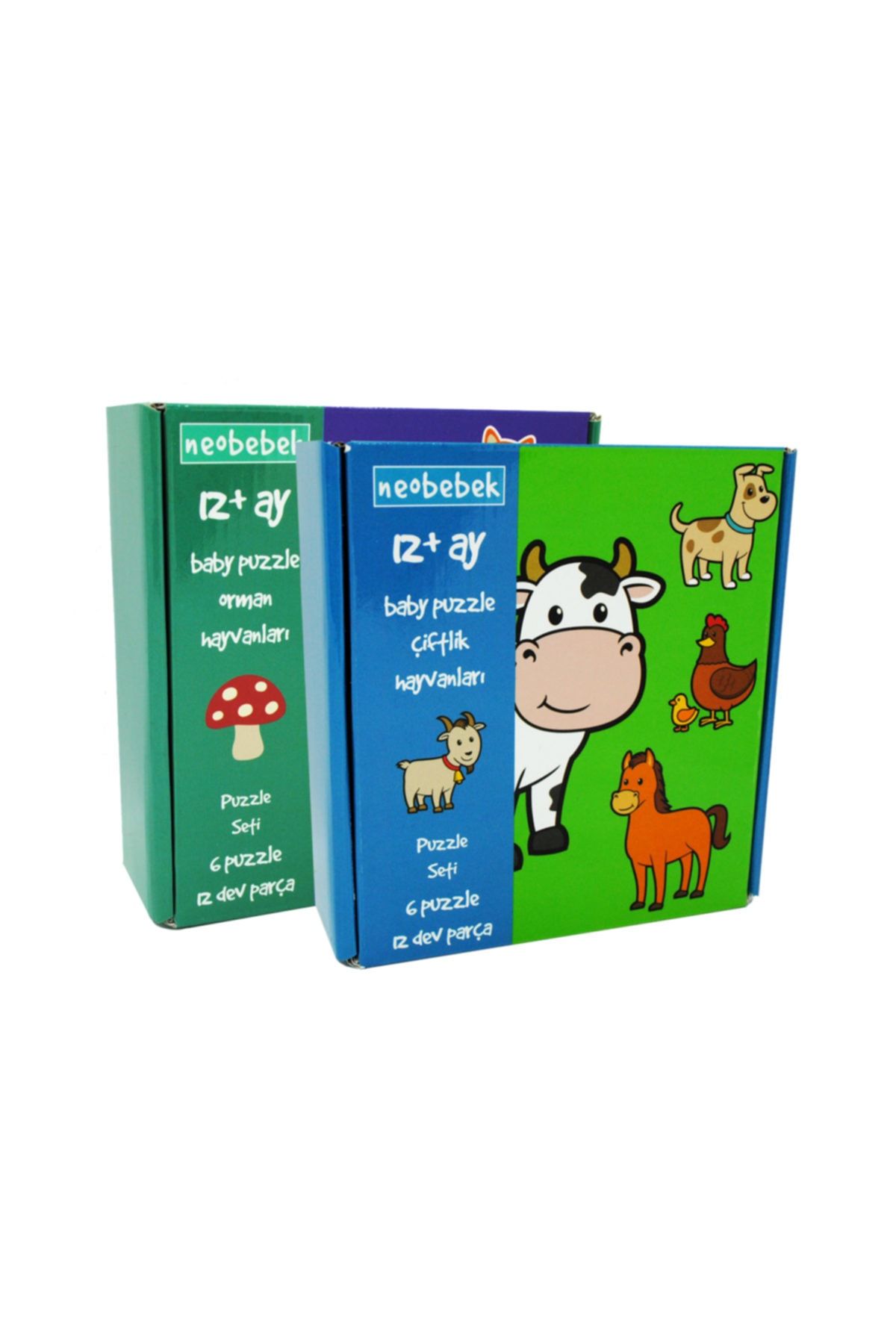 Neobebek Hayvanlar Bebek Yapboz Seti 12+ Ay (2 Kutu)