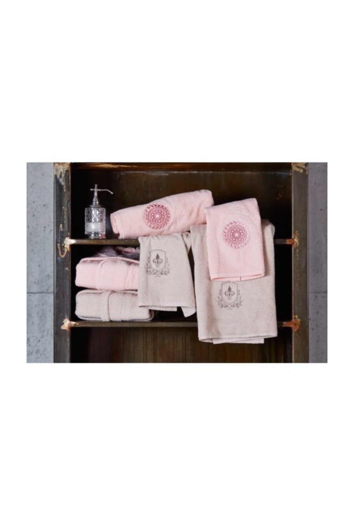 Karaca Home Daily Ethnic Pudra-bej Aile Banyo Seti